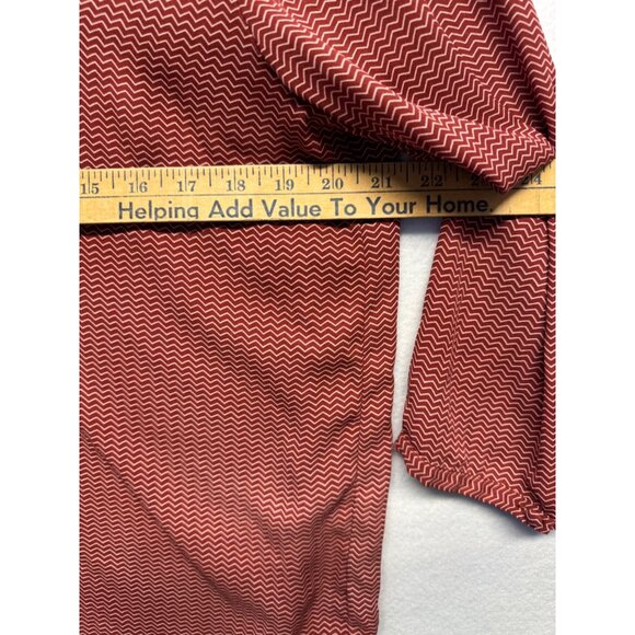 Downeast Womens Red Patterned 3/4 Sleeve Blouse With Gathered Front Detail - Picture 6 of 8